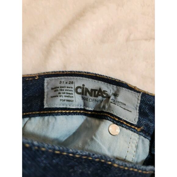 Cintas Jeans 394 Mens 31 x 28 Blue Straight Western Workwear 394-83 Classic - Picture 9 of 12